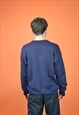 VINTAGE DARK BLUE CLASSIC GRAPHIC 80'S SWEATSHIRT