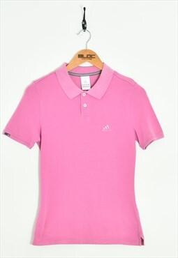 Vintage  Women's Adidas Polo T-Shirt Pink XXSmall