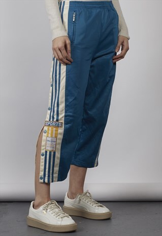 VINTAGE 80'S EUROSPORT CROP BLUE POPPER JOGGERS