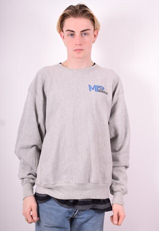 CHAMPION MENS VINTAGE SWEATSHIRT JUMPER LARGE GREY 90'S