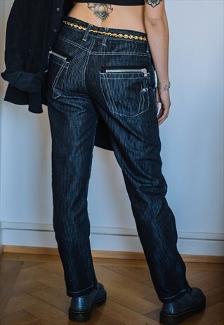 VINTAGE Y2K 00S CONTRAST STICH UTILITY PANTS TROUSERS JEANS