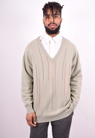 GABICCI MENS VINTAGE JUMPER SWEATER XXXL GREY 90'S