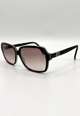 Gucci Sunglasses Square Brown Oversized Tinted GG Logo 2583