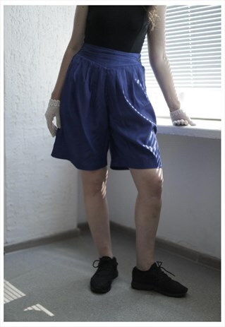 VINTAGE 90'S BLUE HIGH-WAISTED SHORTS