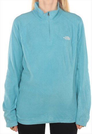VINTAGE THE NORTH FACE - BLUE EMBROIDERED QUARTER ZIP FLEECE