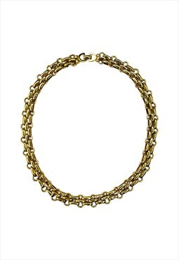 Christian Dior Necklace Gold Chunky Gourmette Vintage 