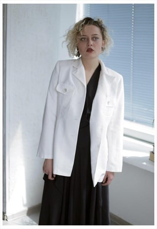 VINTAGE WHITE LONG SLEEVES BUTTON UP JACKET