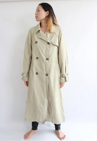 VINTAGE BEIGE MINIMAL TRENCH JACKET