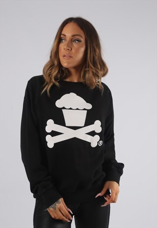 VINTAGE CUPCAKE PRINT SWEATSHIRT OVERSIZED SWEAT M (GF2P)