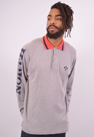 VINTAGE NORTH SAILS POLO SHIRT LONG SLEEVE GREY