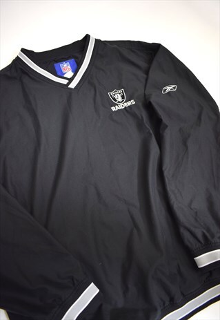 VINTAGE 90S REEBOK NFL LA RAIDERS V-NECK SWEATSHIRT