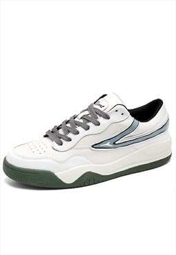 Contrast colour sneakers chunky sole skater shoes in white