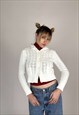 VINTAGE 2000S STYLE BLOKETTE HOODED KNITTED JACKET