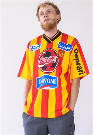 90S MENS VINTAGE COCA COLA TUNISIA FOOTBALL JERSEY SHIRT