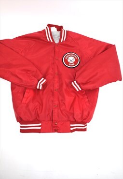 Vintage 90s Hartwell Red Bomber Jacket 