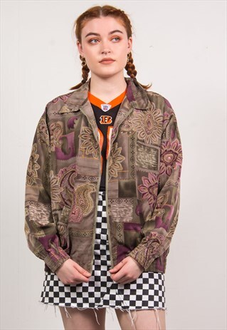 VINTAGE 90'S PAISLEY PATTERN BOMBER JACKET