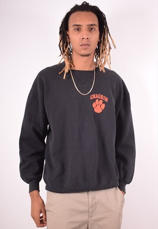 RUSSELL ATHLETIC MENS VINTAGE SWEATSHIRT JUMPER XL BLACK 90S