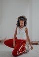 UNISEX RARE VINTAGE 00S NIKE RED & WHITE LOOSE TRACK PANTS