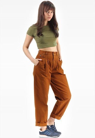 TAPERED RETRO TROUSERS HIGH WAISTED