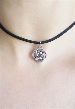 BLACK SUEDE CELTIC KNOT CHOKER