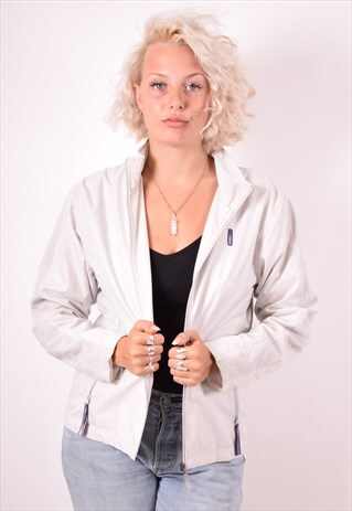 NIKE WOMENS VINTAGE TRACKSUIT TOP JACKET MEDIUM GREY 90S