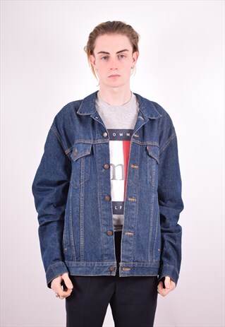 LEVI'S MENS VINTAGE DENIM JACKET XL NAVY BLUE 90S