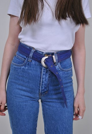 80S RETRO BLUE PLUS SIZE BELT, VINTAGE DRESS PARTY BELT