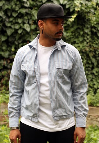 VINTAGE PAUL SMITH LIGHT ZIP STRIPED COTTON JACKET