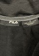 VINTAGE FILA EMBROIDERED BLACK 1/4 ZIP FLEECE JUMPER SIZE S
