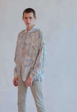 VINTAGE 80S WATERCOLOR SHIRT IN PASTEL PATTERN