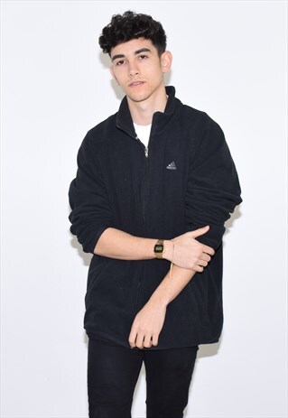VINTAGE 90S BLACK ADIDAS FLEECE