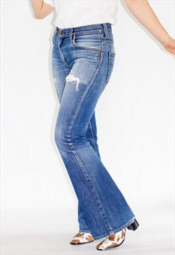 Vintage 90's Mid Rise Distressed Flare Levi Jeans