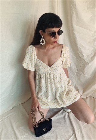 MINI DRESS WITH PUFF SLEEVE