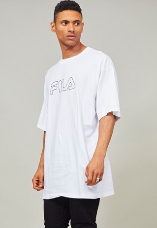 VINTAGE 1990S SUPER OVERSIZED WHITE FILA T-SHIRT