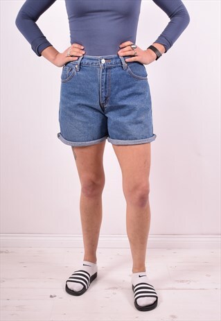 LEVI'S 550 WOMENS VINTAGE DENIM SHORTS W28 BLUE 90S