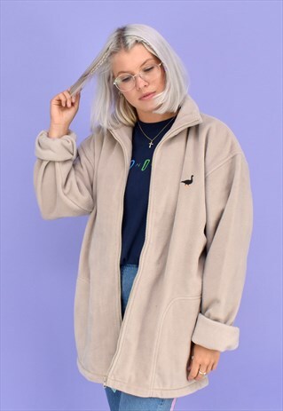 G&G UNISEX SAND FULL ZIP GOOSE FLEECE