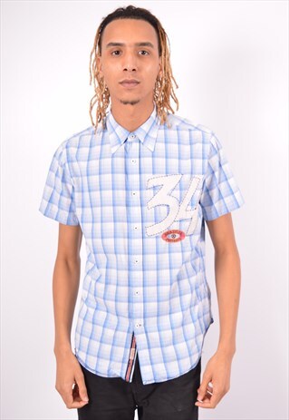 VINTAGE GUESS SHIRT CHECK BLUE
