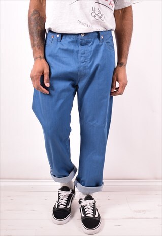 LEVI'S 501 MENS VINTAGE TROUSERS W36 L32 BLUE 90S