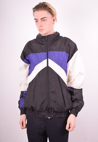 MENS VINTAGE TRACKSUIT TOP JACKET LARGE MULTI 90S