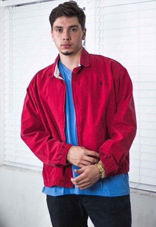 VINTAGE POLO RALPH LAUREN HARRINGTON JACKET LOGO 90S L 22.7