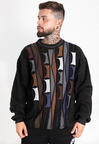 VINTAGE 80S COOGI STYLE KNITTED JUMPER / S0167
