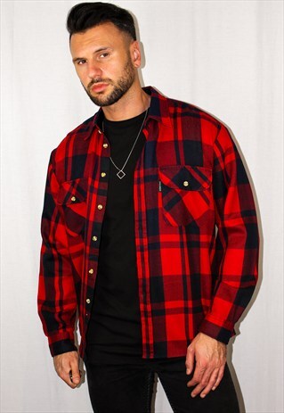VINTAGE PLAID FLANNEL SHIRT