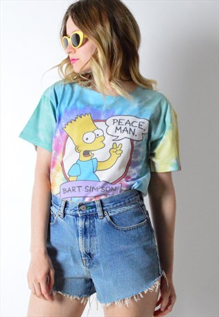 TIE DYE BART SIMPSON PEACE T-SHIRT