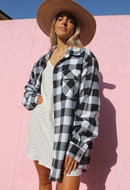 Flannel Shirt in Black & White Check