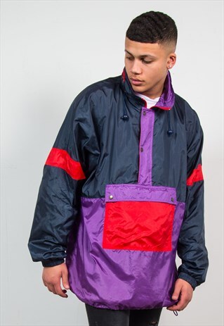 VINTAGE WINDBREAKER PULLOVER CAGOULE JACKET