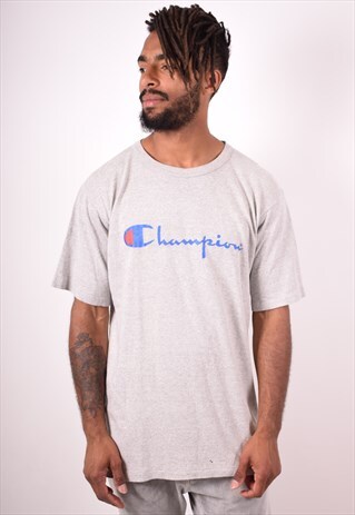 CHAMPION MENS VINTAGE T-SHIRT TOP XL GREY 90S