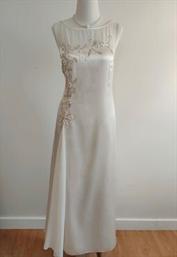 Vintage Satin Romantic Maxi Dress