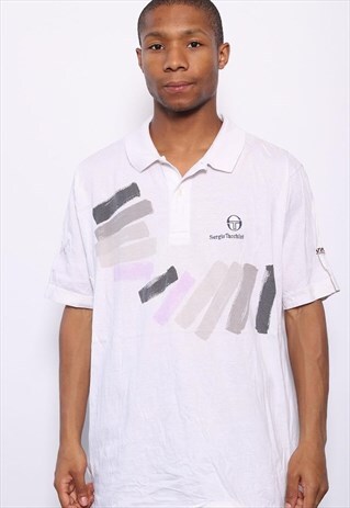 VINTAGE SERGIO TACCHINI LOGO POLO SHIRT WHITE