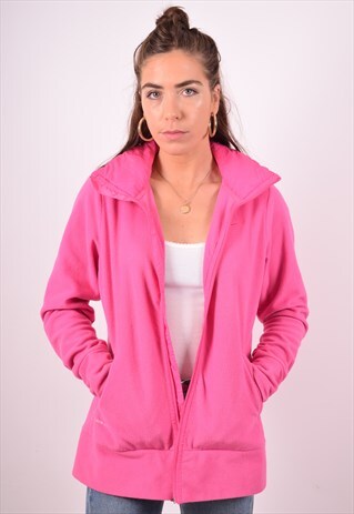 NIKE WOMENS VINTAGE FLEECE JACKET LARGE PINK 90S