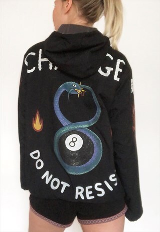 DO NOT RESIST HANDPAINTED NIKE REVERSIBLE HOODIE
